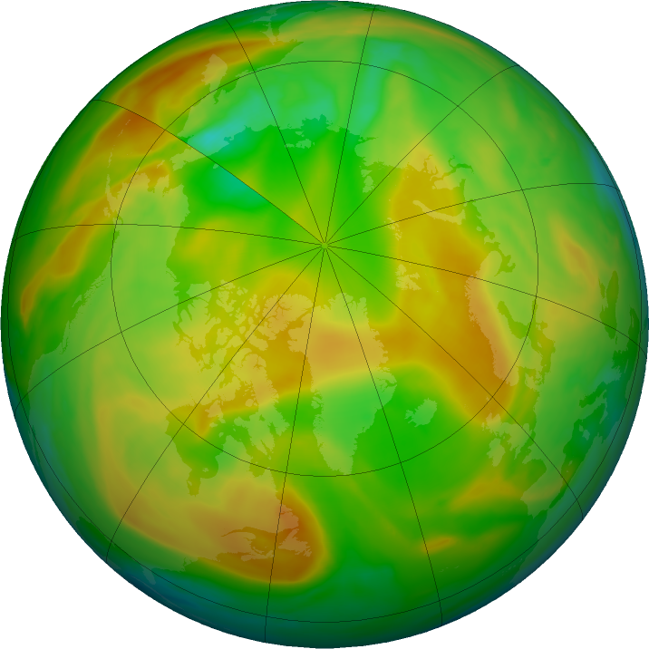 Arctic ozone map for 10 May 2020